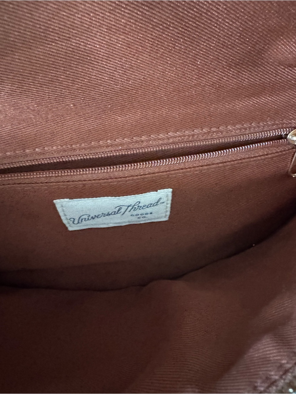 Universal Thread Tan Leather Crescent Crossbody Bag with Canvas Strap - Picture 3 of 6